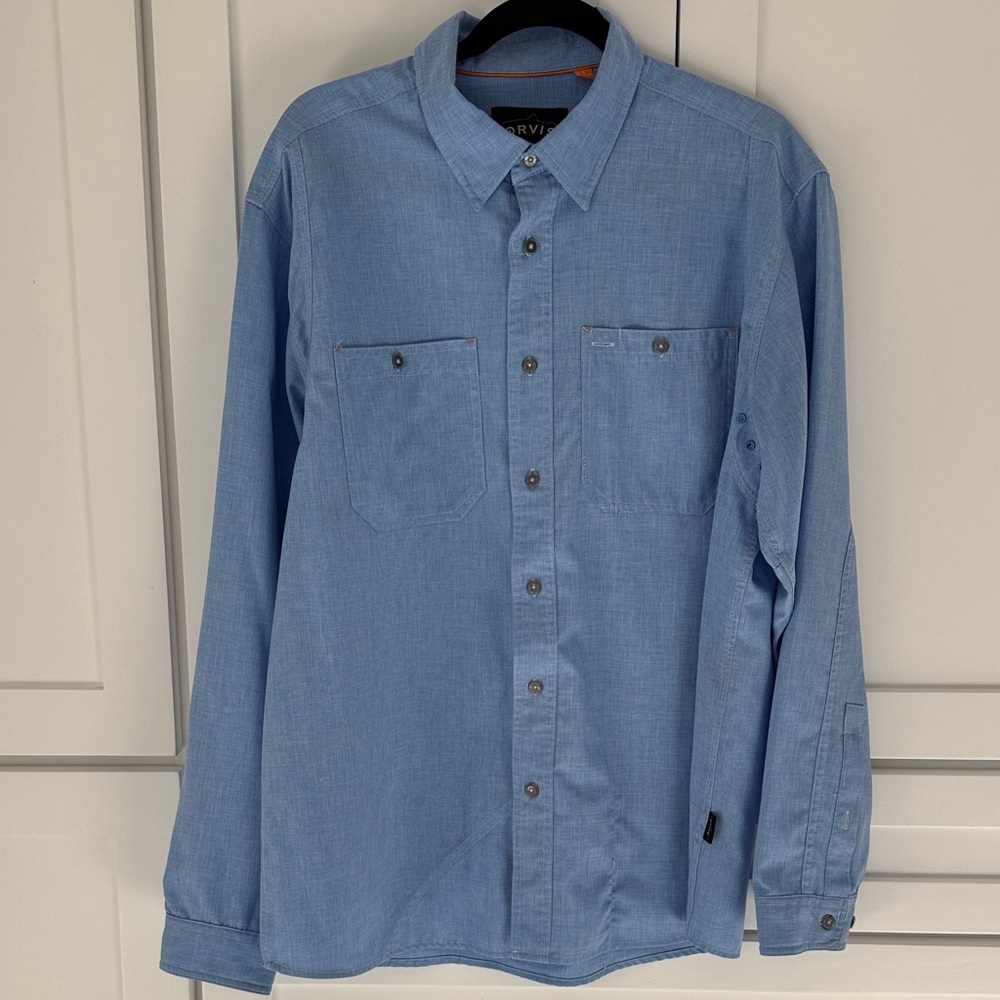 Orvis Light Blue Casual Button Down Shirt